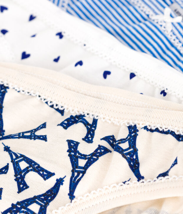 Set di 3 slip Parigi in cotone bambino multicolore