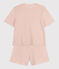 Pigiama donna corto in cotone rosa SALINE