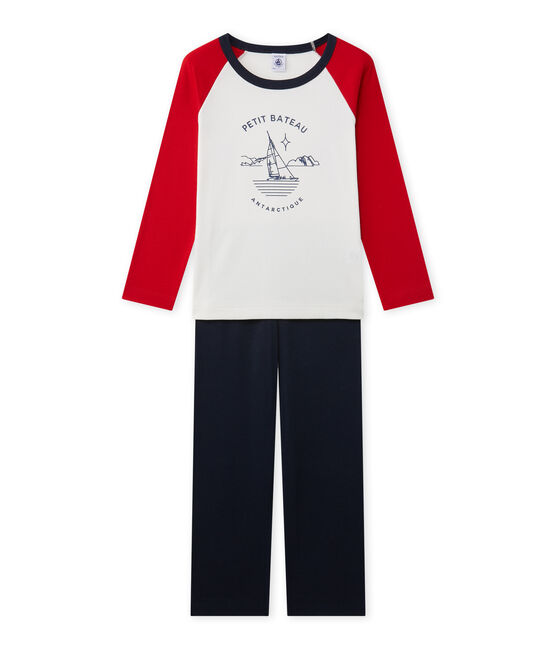 Pigiama per bambino stampato blu SMOKING/bianco LAIT/ FROUFROU