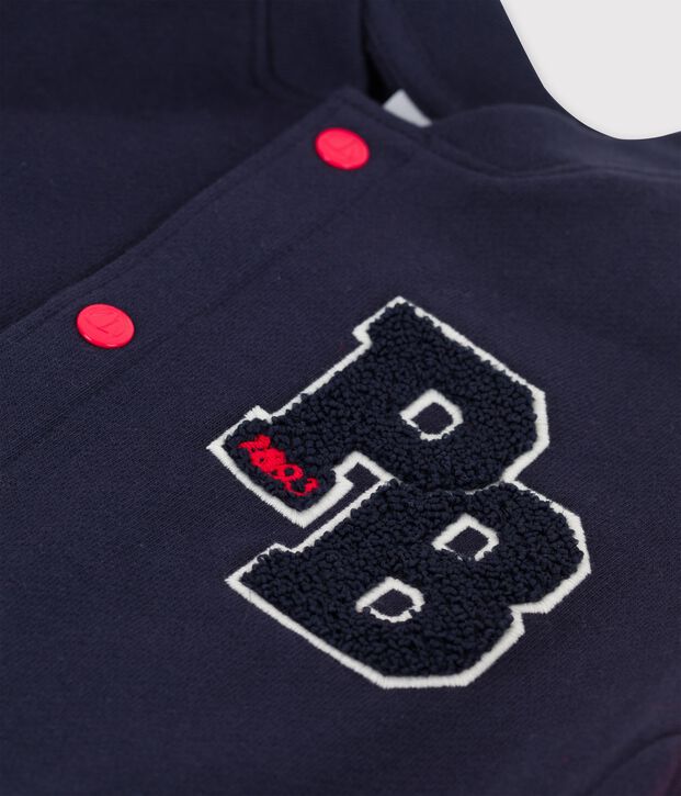 Cardigan teddy in molleton bambina/bambino rosso/blu