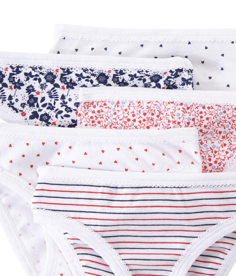 Lotto di 5 culottes per bambina bianco