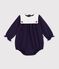 Tutina corta con colletto in cotone tinta unita neonato SOIR