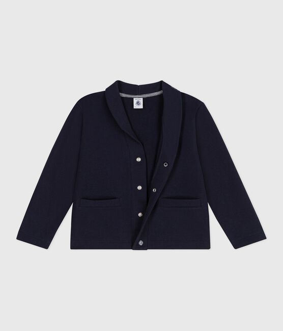 Cardigan in cotone tinta unita bambino blu SMOKING