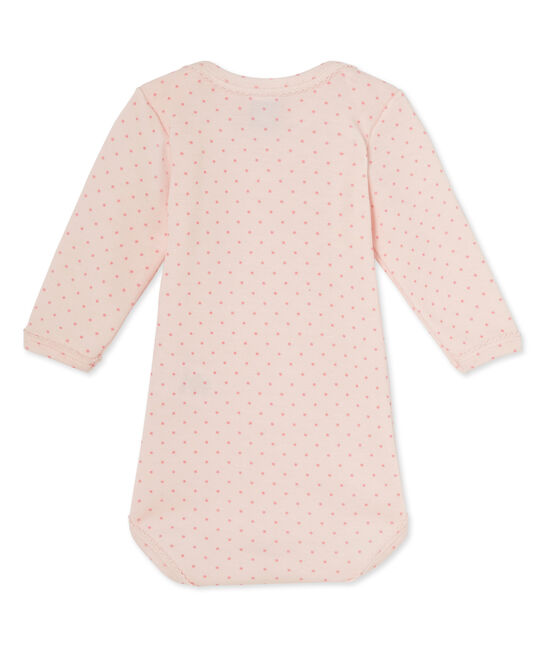 Tutina bebè bambina maniche lunghe in lana e cotone rosa VIENNE/rosa GRETEL