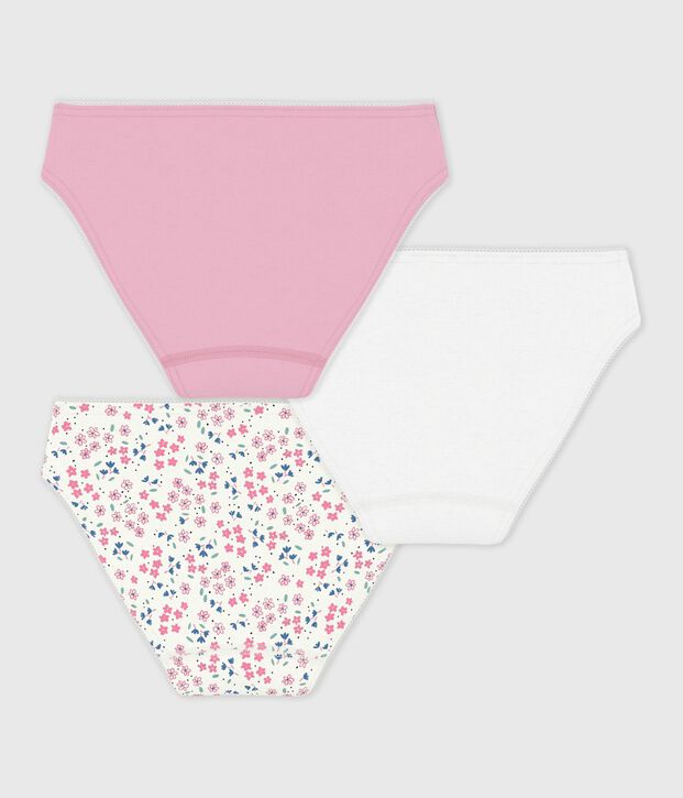 Set di slip in cotone con stampa a fiori bambina multicolore