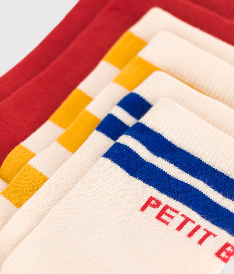 3 paia di calzini bambino in cotone a righe multicolore