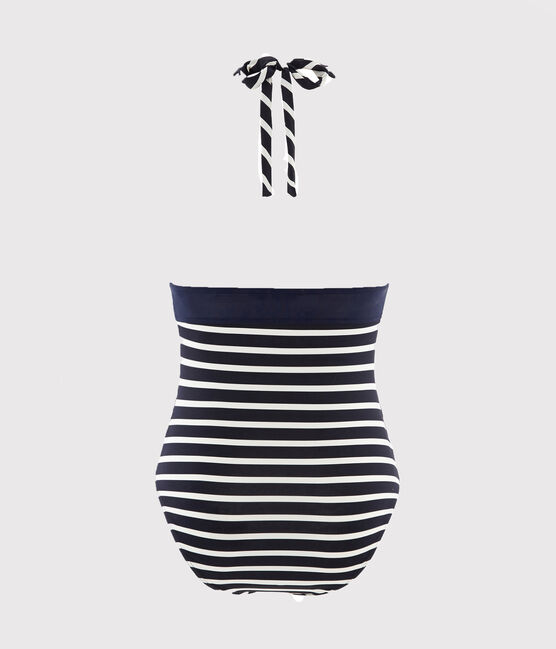 Costume intero a righe Donna blu SMOKING/bianco MARSHMALLOW