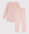 Camicia da notte e leggings a fiori in ciniglia e cotone per bimbe rosa SALINE/bianco MULTICO