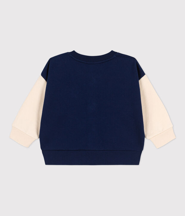 Teddy beb&egrave; in felpa blu/ecru