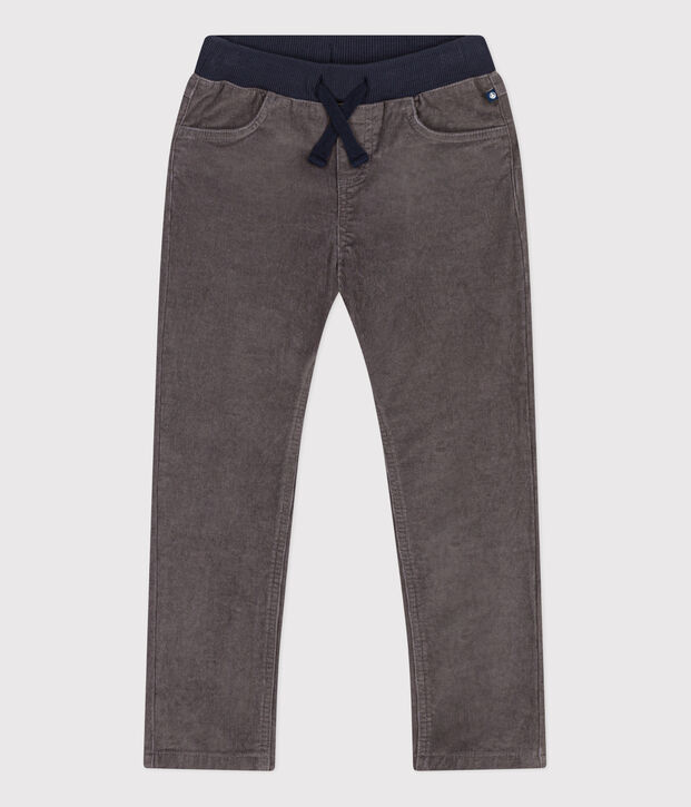 Pantaloni dritti in velluto medio bambina / bambino grigio