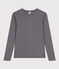T-shirt L'ICONIQUE girocollo in cotone Donna grigio BONGRIS