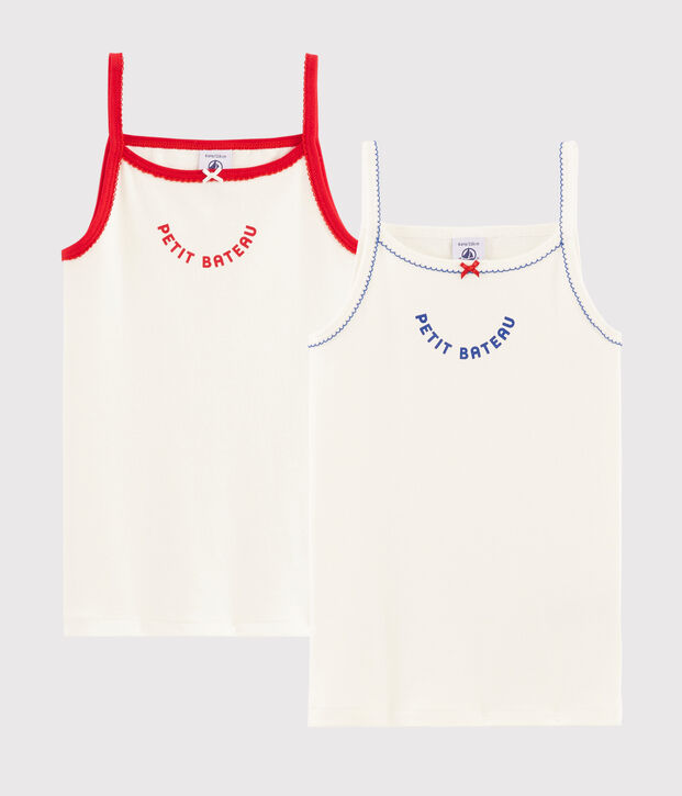 Confezione da 2 canottiere con spalline Made in France bambina multicolore