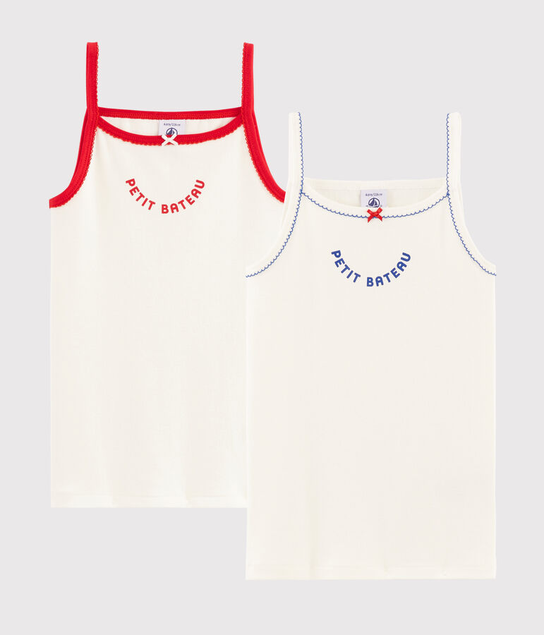 Confezione da 2 canottiere con spalline Made in France bambina variante 1