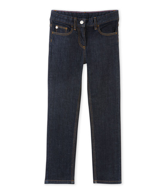 Pantaloni bambina in jersey brut blu JEAN