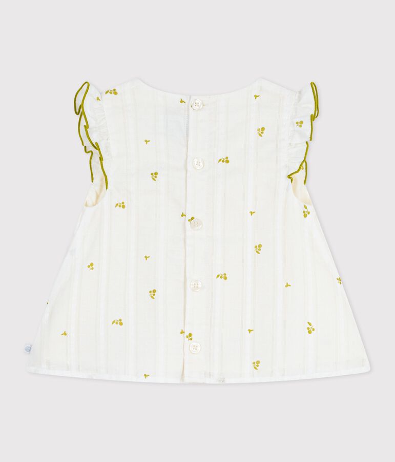 Blusa senza maniche in cotone con stampa a fiori neonata verde MARSHMALLOW/ MOSS