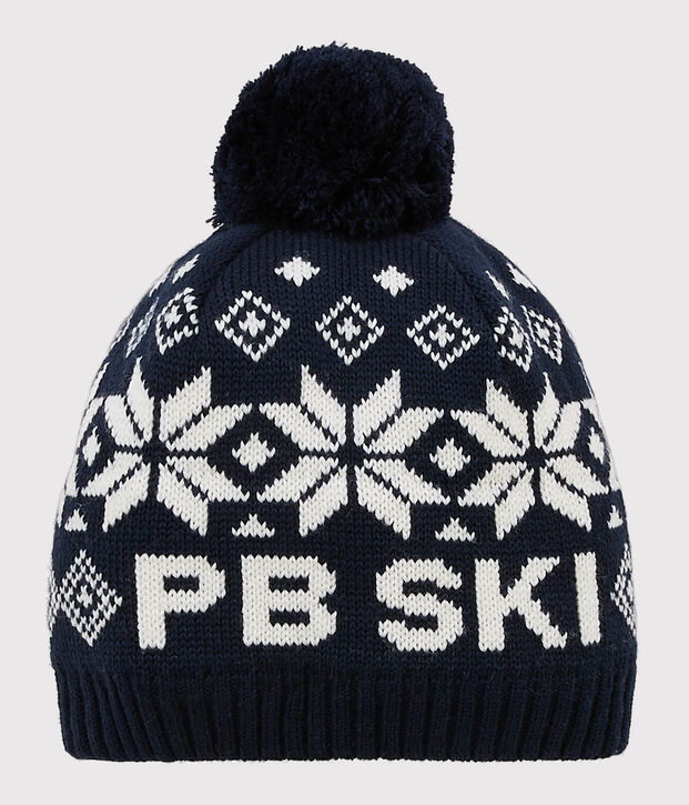 Cappellino da sci bambina/o blu/bianco