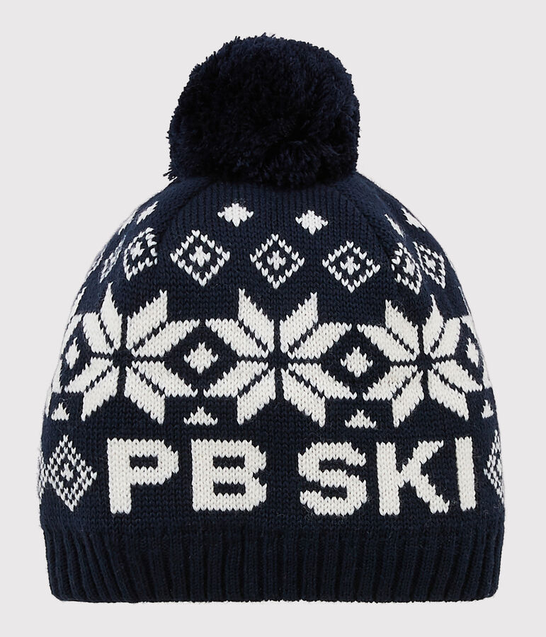 Cappellino da sci bambina/o blu/bianco