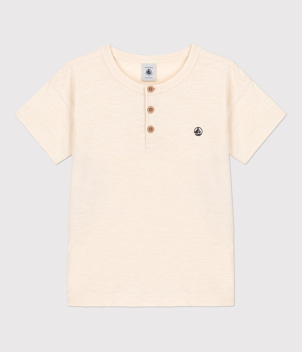T-shirt  maniche corte in cotone bambino ecru
