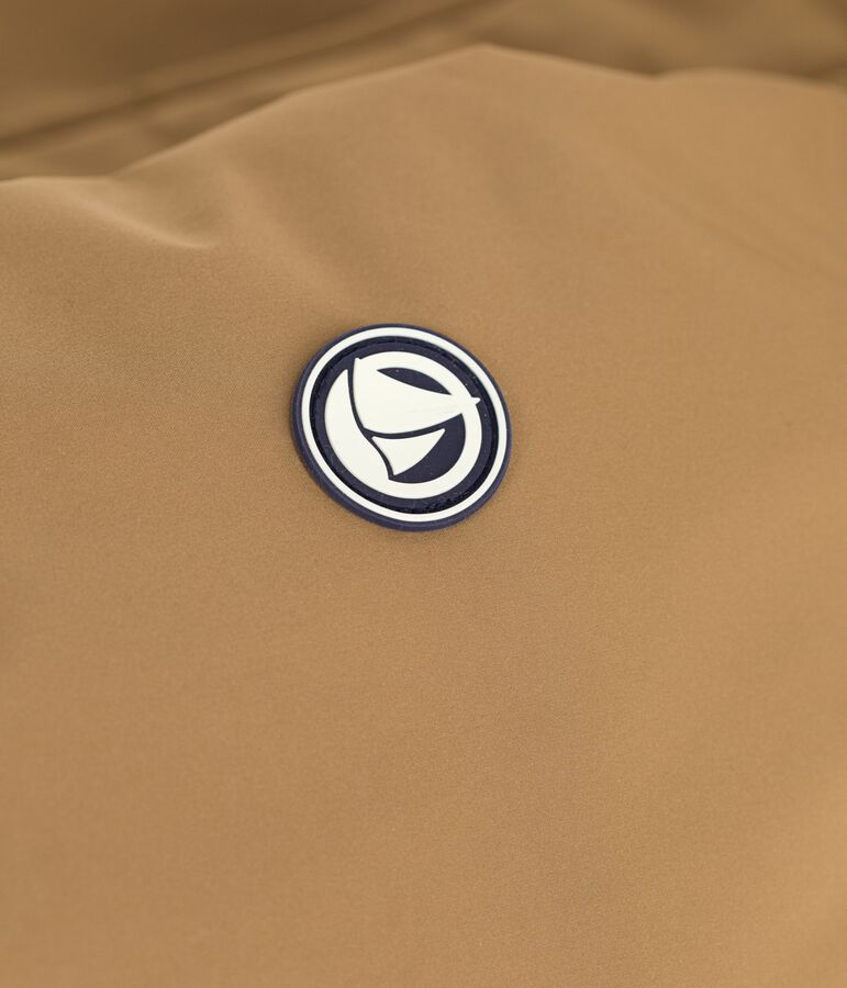 Parka bambino lunghezza midi tinta unita marrone