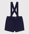 Shorts con bretelle in serge neonato blu