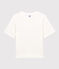 T-shirt TAGLIO BOXY IN TUBIQUE in cotone donna bianco MARSHMALLOW