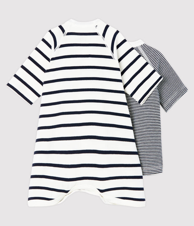 Confezione body kimono e brassi&egrave;re beb&egrave; a costina multicolore