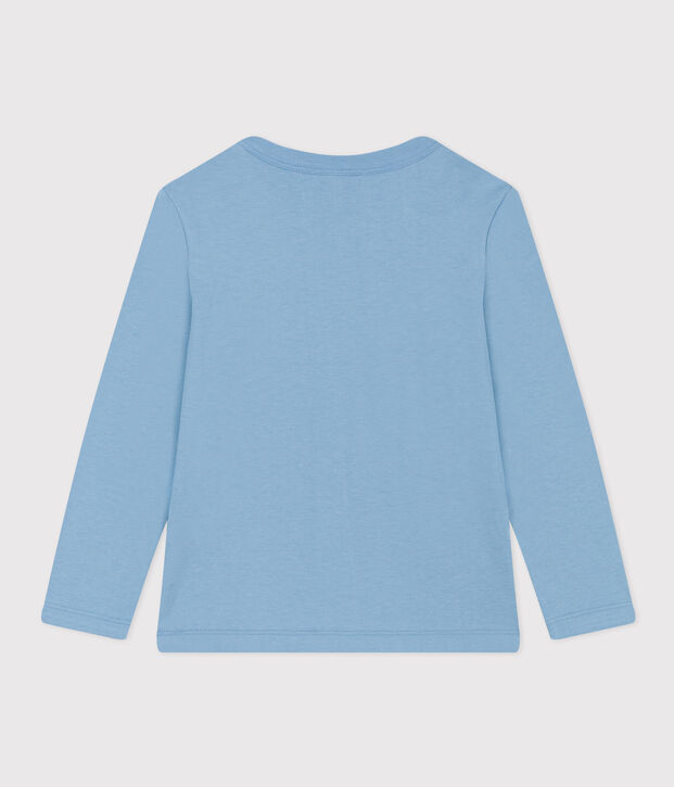 T-shirt a maniche lunghe in cotone bambino unisex blu