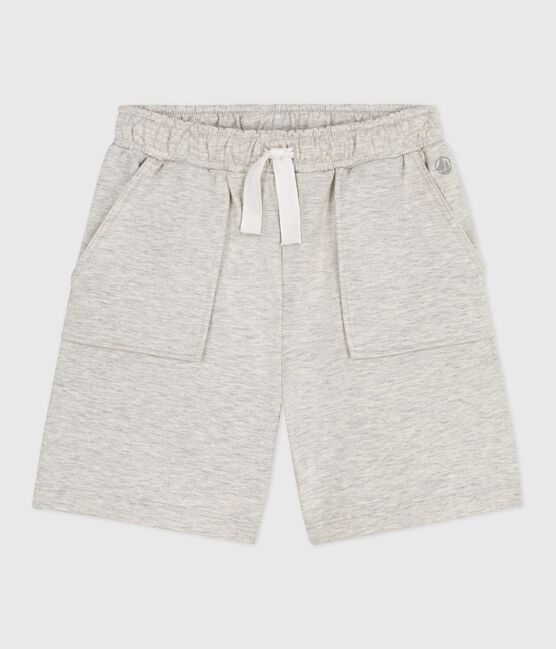 Bermuda corti in cotone tinta unita bambino grigio BELUGA CHINE