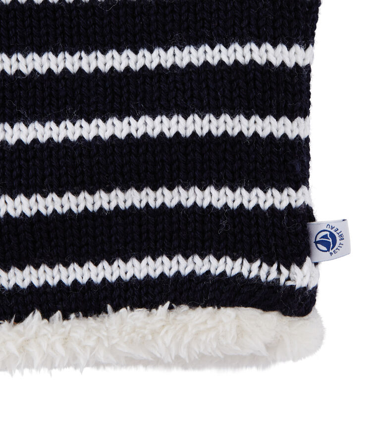 Ampia fascia paraorecchie bambino unisex blu/bianco