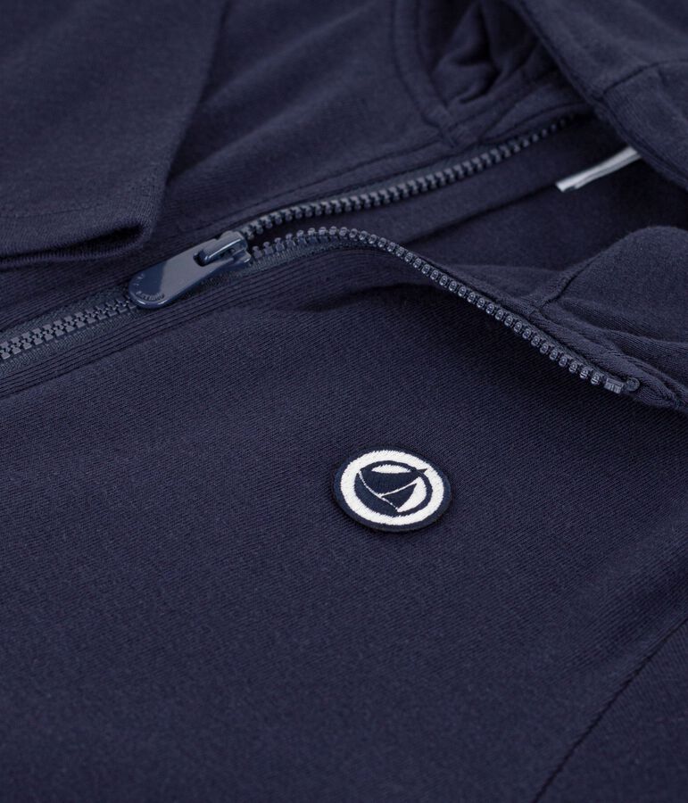 Felpa con cappuccio e cerniera in cotone bambino blu