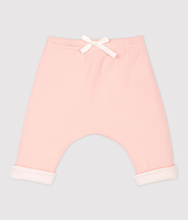 Pantaloni beb&egrave; in cotone biologico rosa
