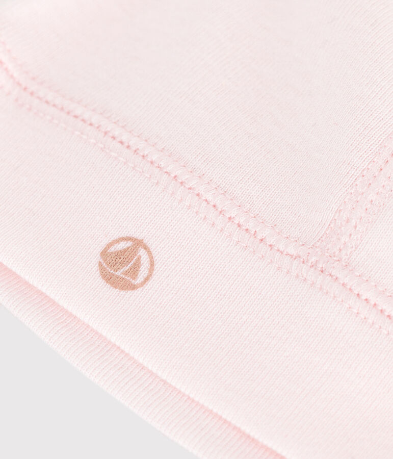 Cuffietta in cotone tinta unita neonato rosa FLEUR
