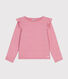 T-shirt bambina a costine a maniche lunghe