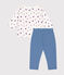 Set composto da salopette in tessuto felpato e T-shirt in cotone neonato variante 1
