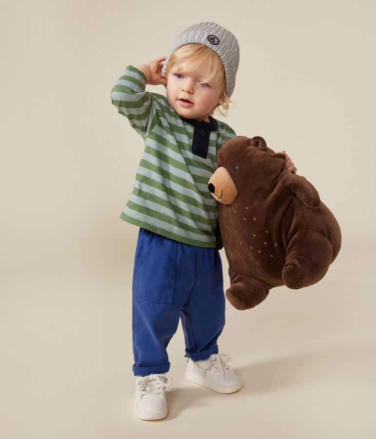 T-shirt beb&egrave; a maniche lunghe in jersey sottile verde/verde