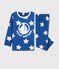 Pigiama a stelle unisex in molleton blu MAJOR/bianco ECUME
