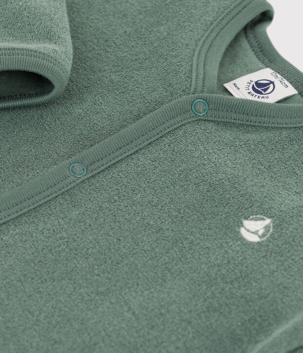 Tutina pigiama in spugna bouclette per neonati verde