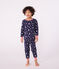 Pigiama in tessuto felpato con stelle stampate bambino blu SOIR/ MARSHMALLOW