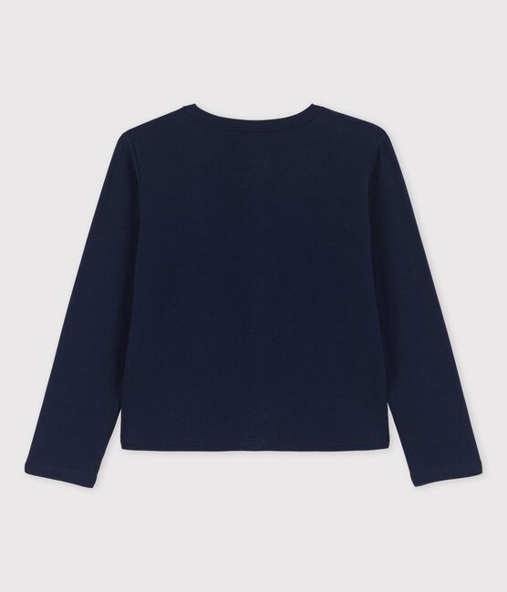 Cardigan in cotone bio bambina blu SMOKING
