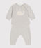 Completo 2 pezzi bebè in maglia di lana e cotone beige MONTELIMAR CHINE