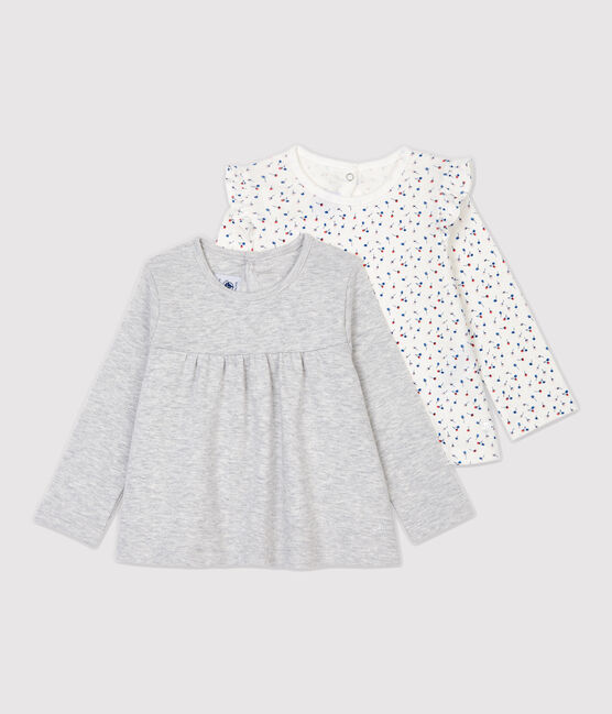 Confezione da 2 bluse in cotone bebè. variante 2
