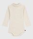 Body a dolcevita in cotone tinta unita neonato