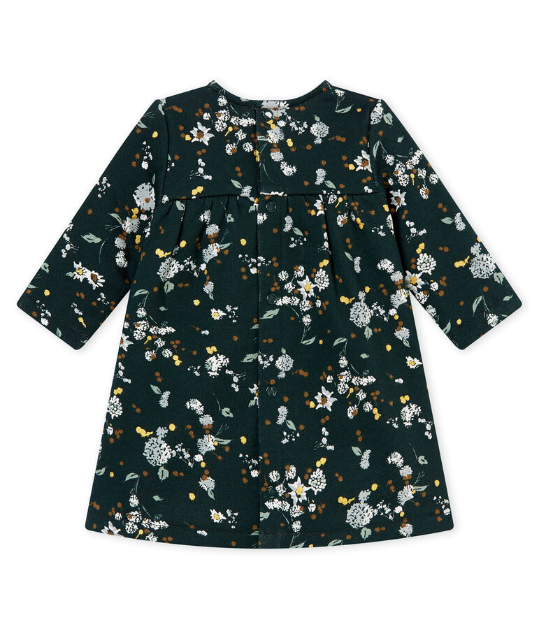 Abito stampato per beb&eacute; femmina verde/multicolore