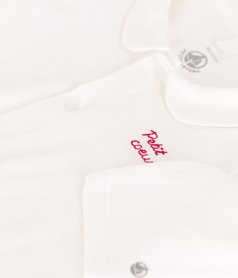 Pigiama in cotone motivo cuoricino bianco