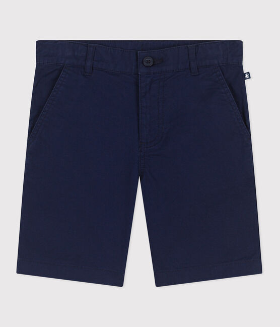Bermuda corti in cotone tinta unita bambino blu MEDIEVAL