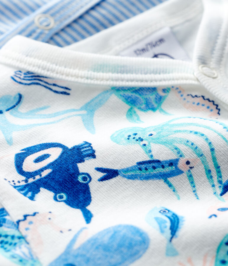 Confezione da 2 tutine corte in cotone multicolore