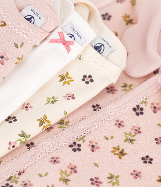 Set con pigiama e 3 body a fiori neonato variante 1