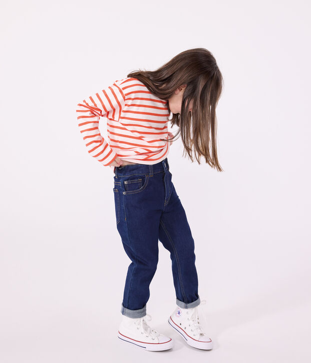 Pantaloni slim in denim bambina blu