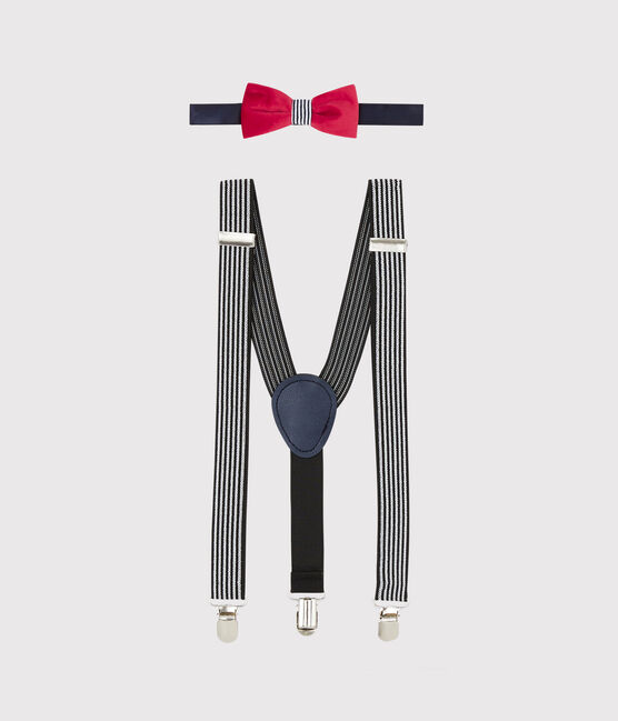 Set di bretelle e papillon blu SMOKING/bianco MARSHMALLOW/ TERKUIT