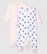 Set di 2 tutine pigiama neonata a costine